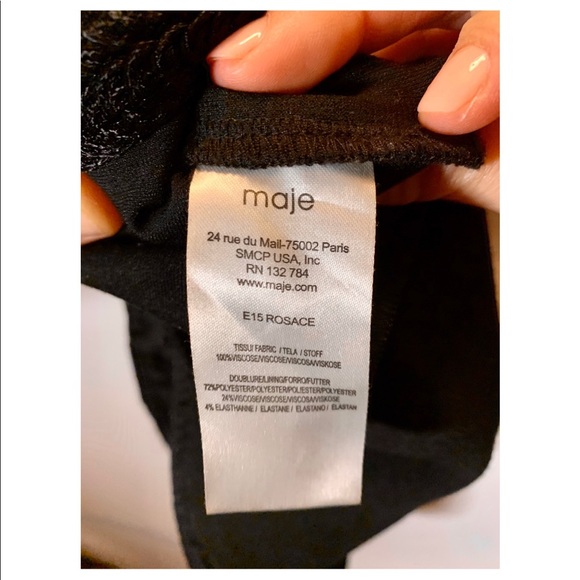 Maje sleeveless crêpe dress with embroidery - Picture 6 of 7